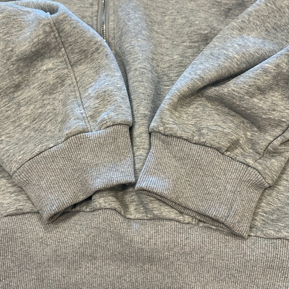 Emory Park Quarter Zip Sweatshirt Size Large Light Gray Mock Neck Cropped - Picture 9 of 15